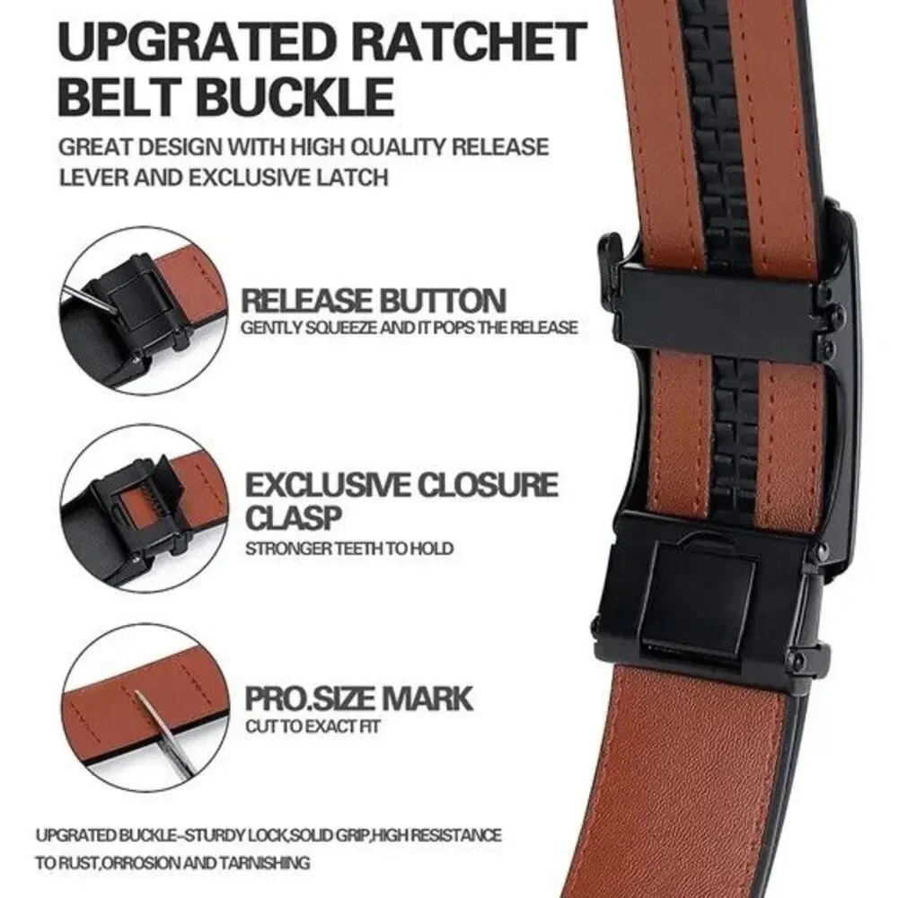 New Mens unbranded Dress or Casual Ratchet Adjustable Trimmable Belt black